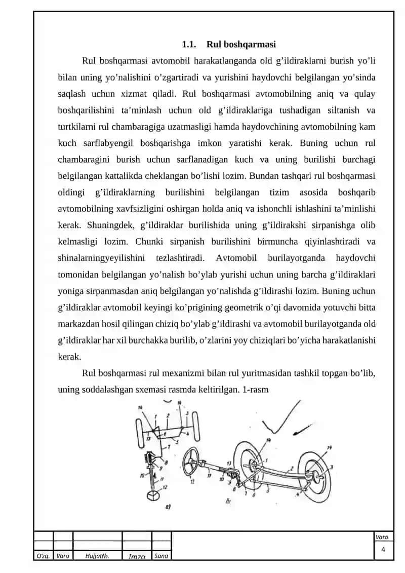 Zamonaviy avtomobillarda rul yuritmalari 4