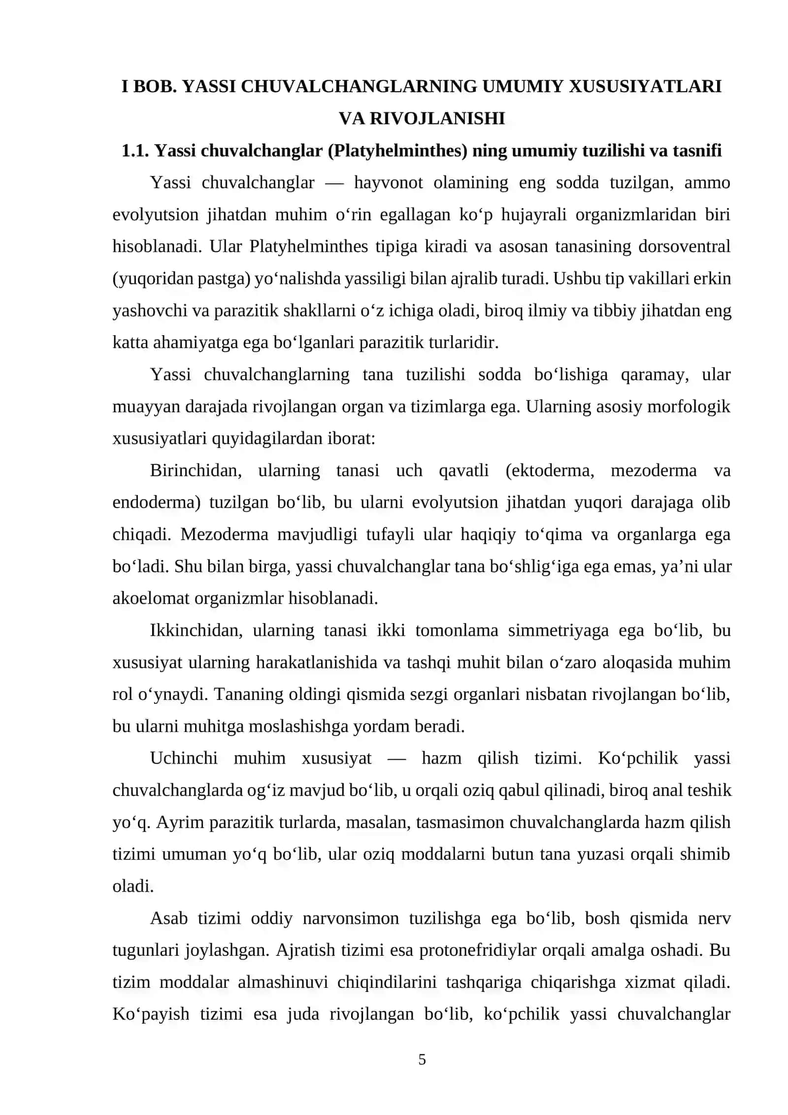YASSI CHUVALCHANGLARNING RIVOJLANISH SIKLI PARAZITIK HAYOT MAHSULI 4