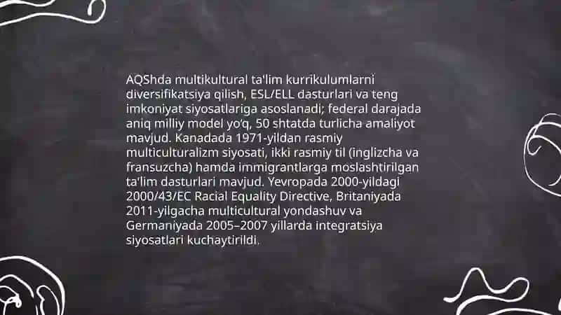 Jahonning rivojlangan mamlakatlarida tarbiyaviy jarayonlarning etnik xususiyatlari 4