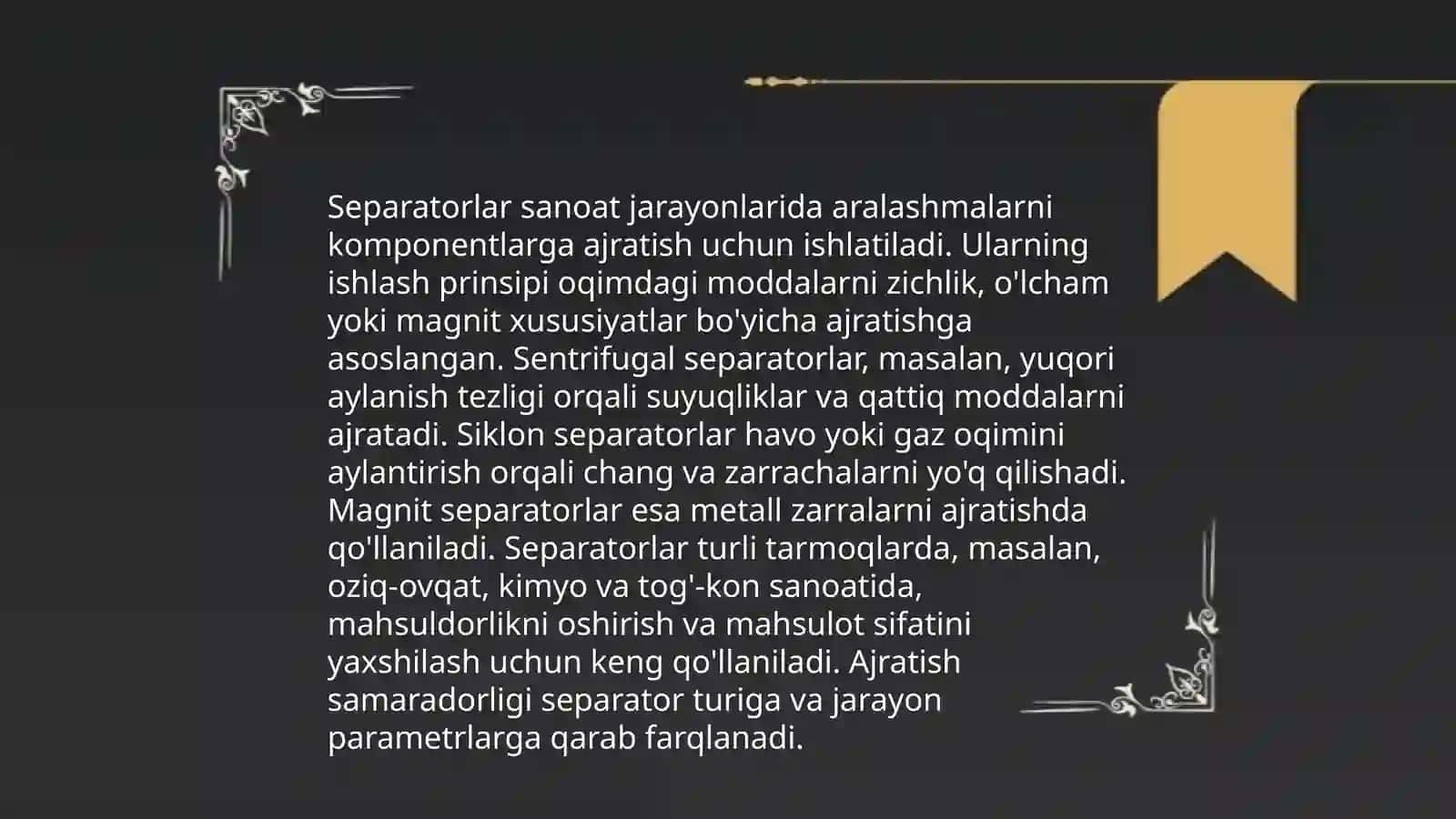 Paxta separatorlarining tuzilishi va ishlashi 4