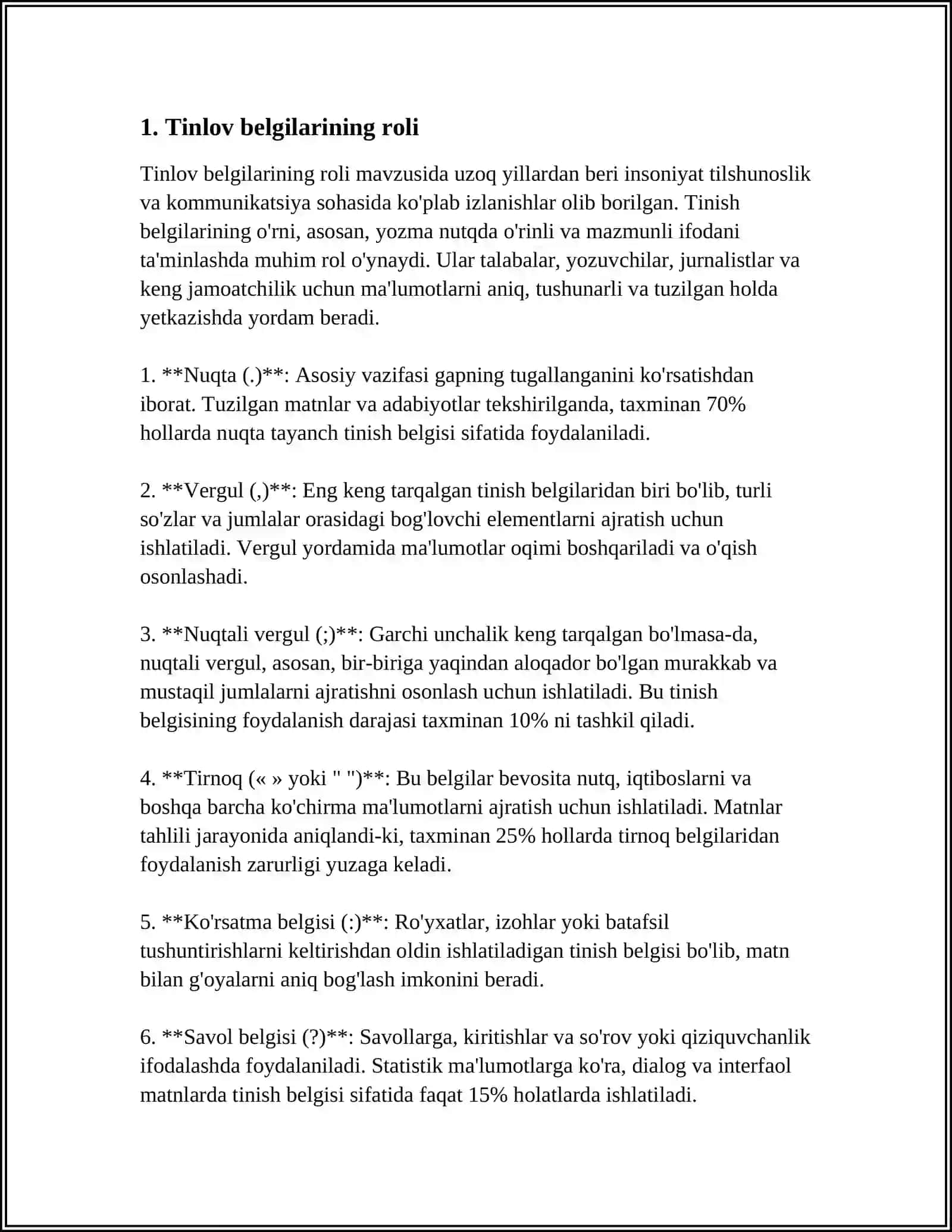 Mavzu: 1-4SINF DARSLIKLARIDAGI TINISH BELGILARINING ISHLATILISHIGA OID MASHQLARNI TAHLIL QILISH 4
