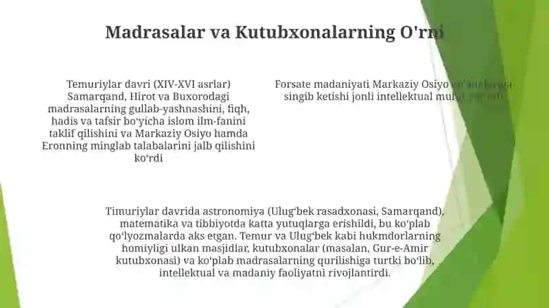 Temuriylar davrida maʼnaviy maʼrifiy yuksalish 4