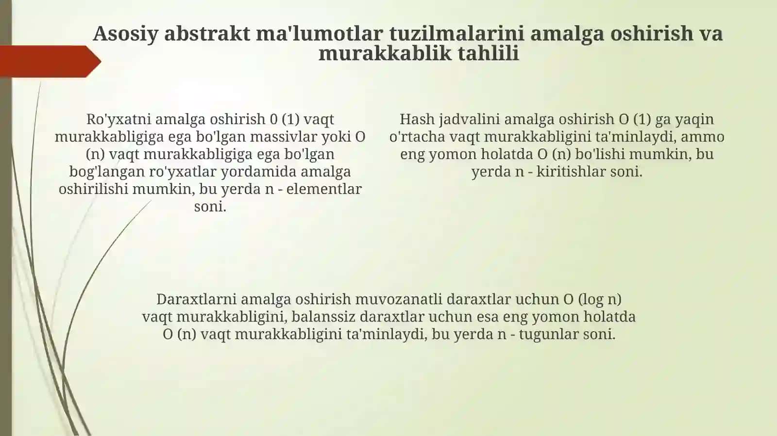 Abstrakt Ma'lumotlar Tuzilmalari 4