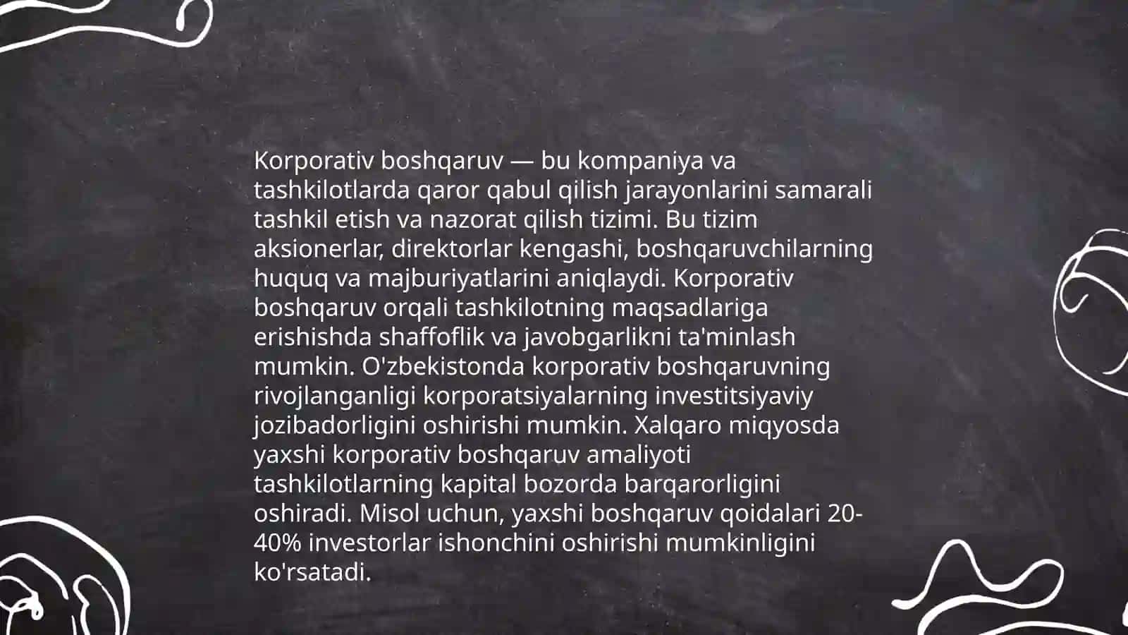 Tashqi auditorlar uchun korparativ boshqaruvning ahamiyati 4