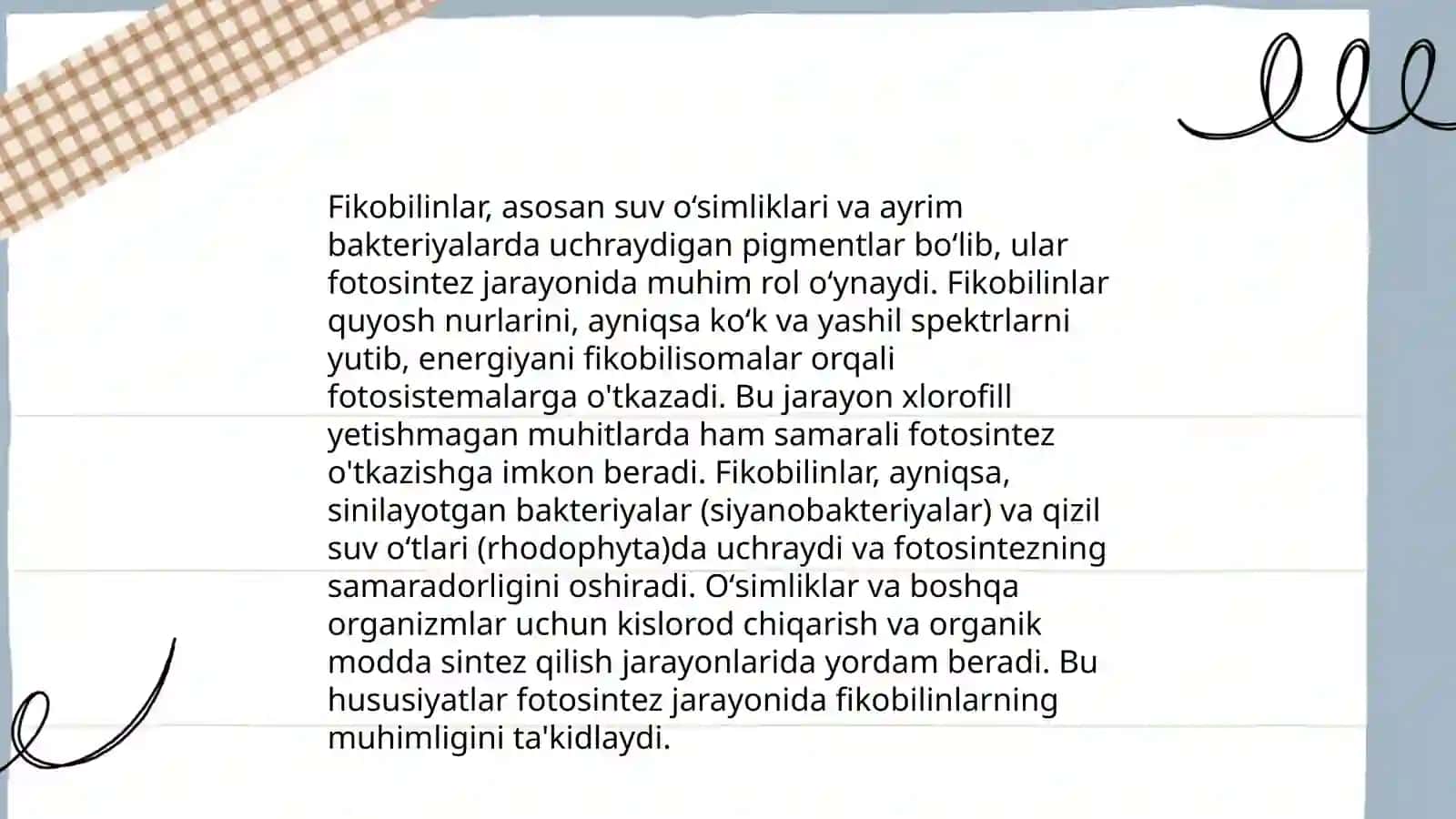 Fikobilinlarning fizologik ahamyati 4
