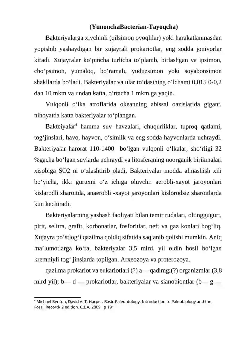 PALEONTOLOGIYA KLASSIFIKATSIYA, SISTEMATIKA VA NOMENKLATURA 4