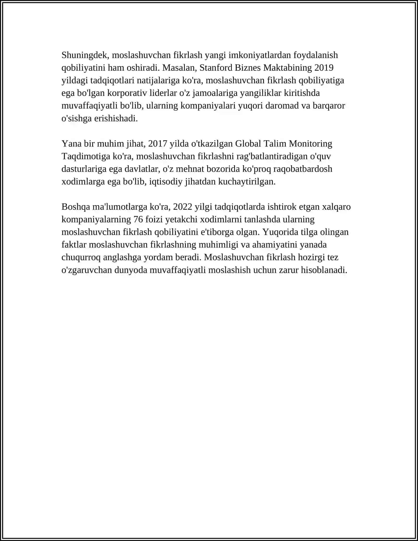 MOSLASHUVCHAN FIKRLASH VA KREATIVLIK 4