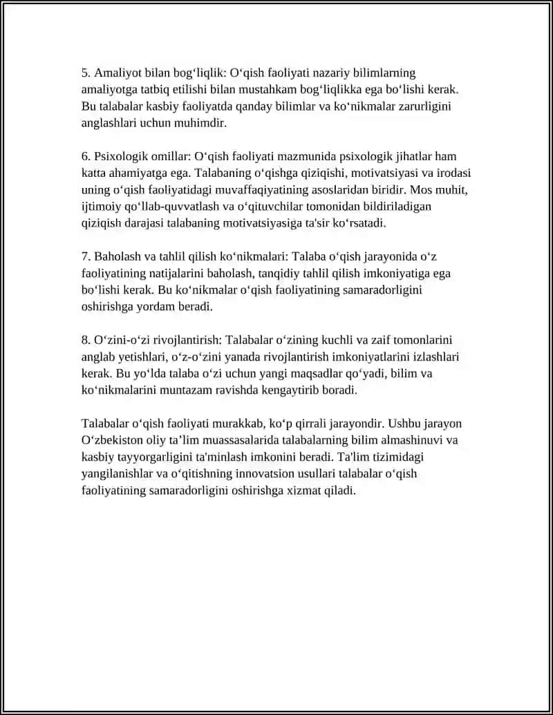 TALABADA ÒQISH FAOLIYATI VA UNING KOMPONENTLARI VA UNING PSIXOLOGIK XUSUSIYATLARI 4