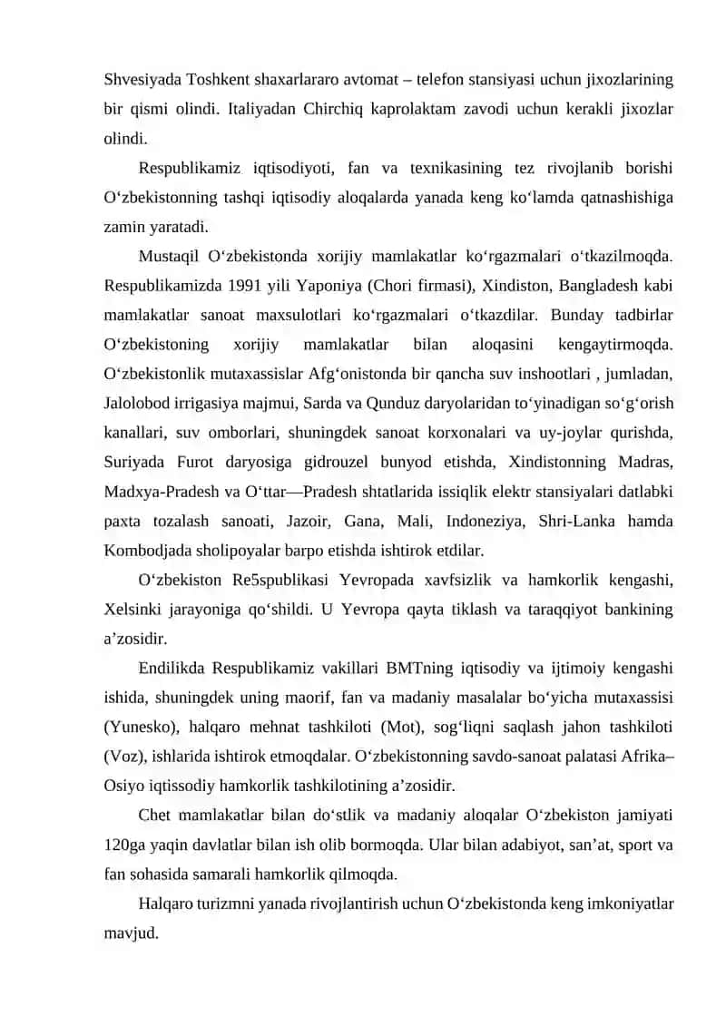 O`zbekiston tashqi iqtisodiy aloqalar geografiyasi 4