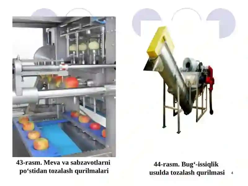 Meva va sabzavotlarni po‘stidan tozalash qurilmalari 4