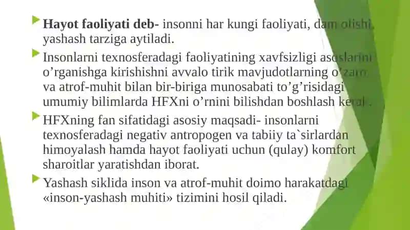 Hayot faoliyati xavfsizligi 4