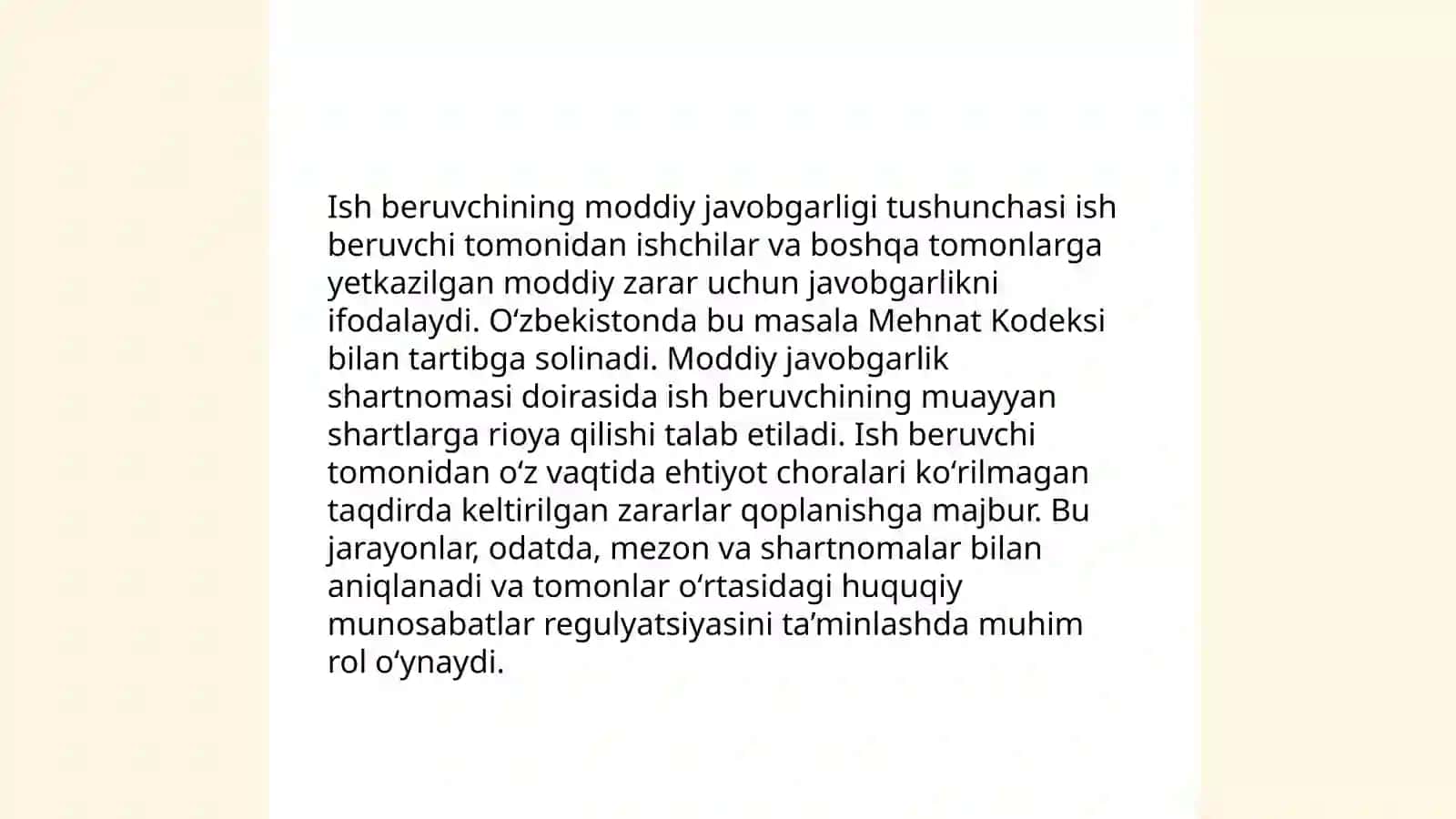 Xodim va ish beruvchi moddiy javobgarligining asosiy tamoyillari va ularning mazmuni 4