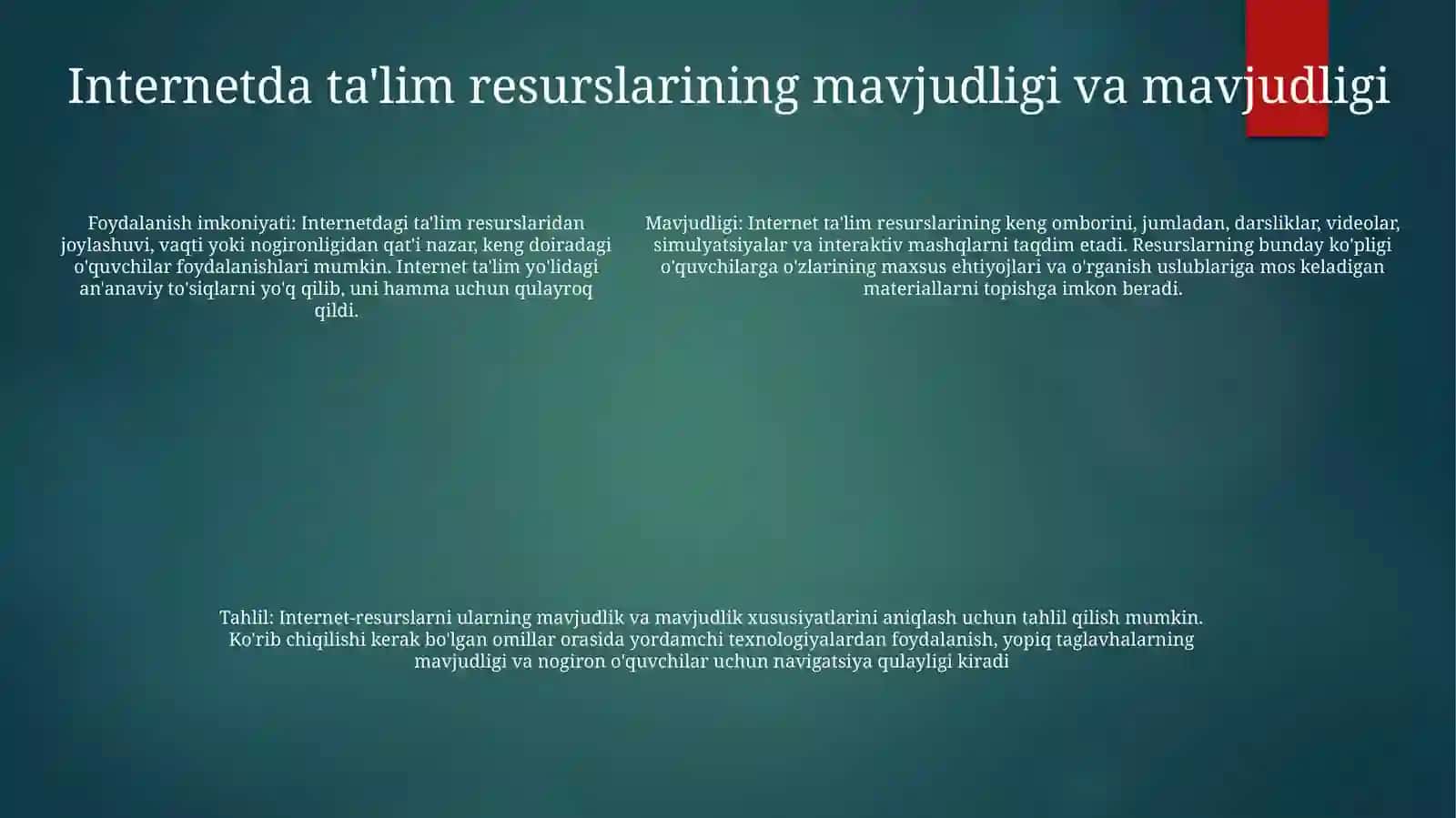 Internet Resurslaridagi OʻQuvMateriallariniTahlil 4