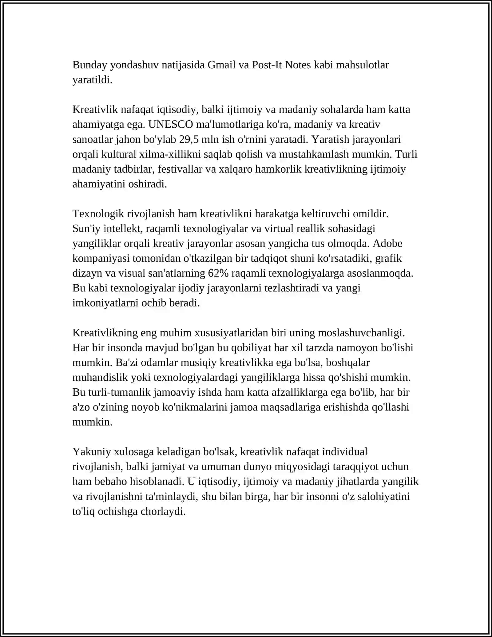 BO'LAJAK MUTAXASISLARDA KREATIVLIKNI SHAKLLANTIRISH 4