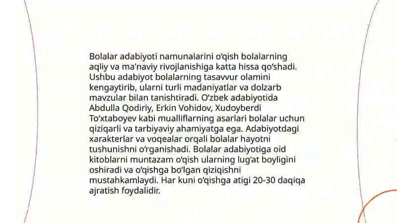Bolalar adabiyoti namunalarini ifodali o‘qish texnikasi 4