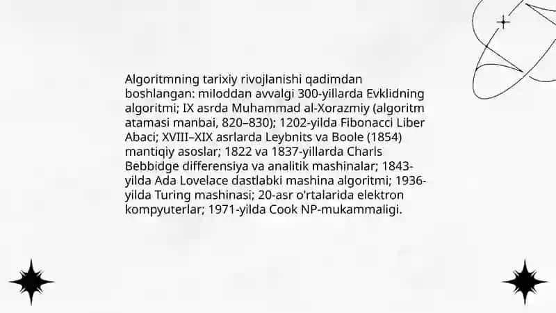 Algoritm tushunchasi va uning hususiyatlari 4