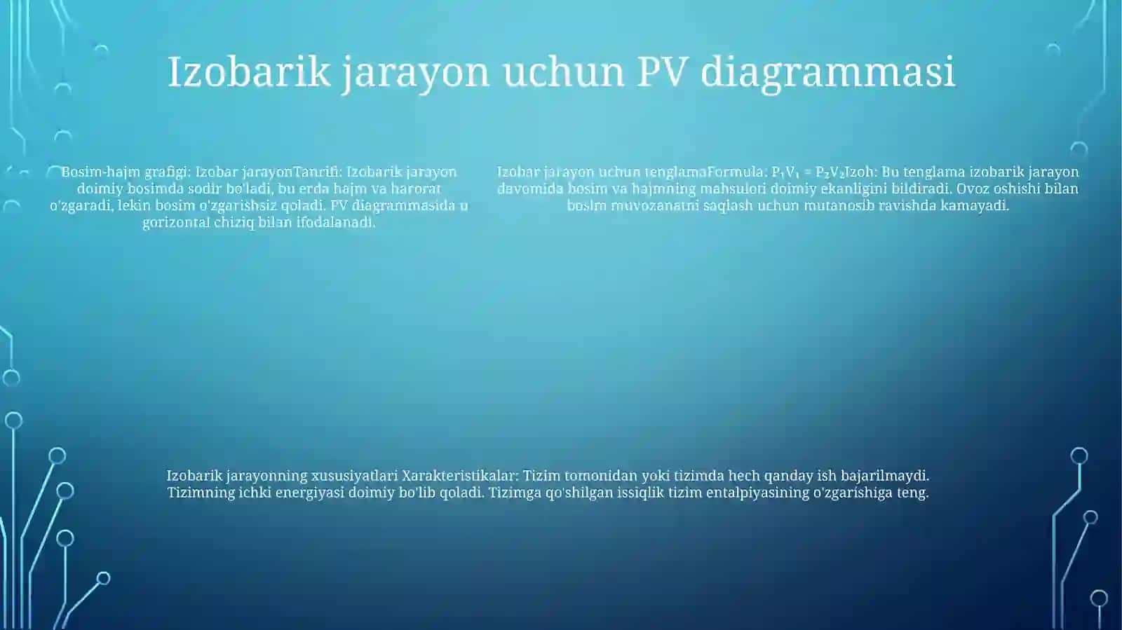Izobarik Jarayon. Pv Va Ts Diagrammalari 4