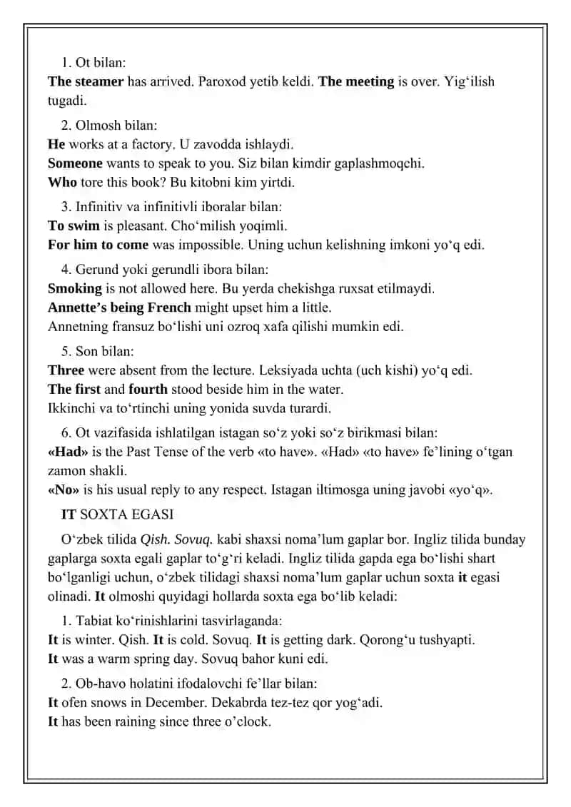 English Sentence Structure 4