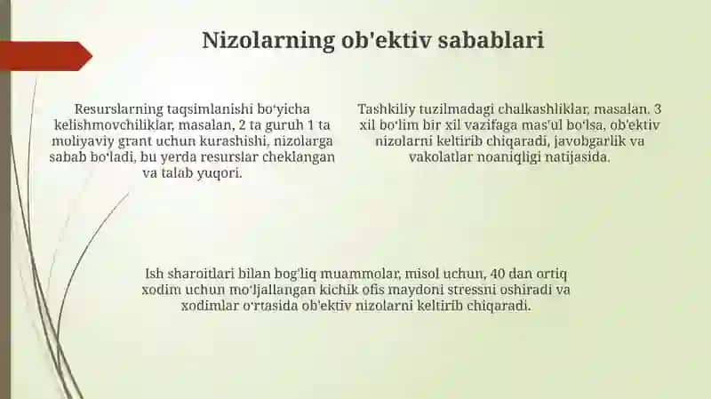 Nizolarning yuzaga kelish shart-sharoitlari 4