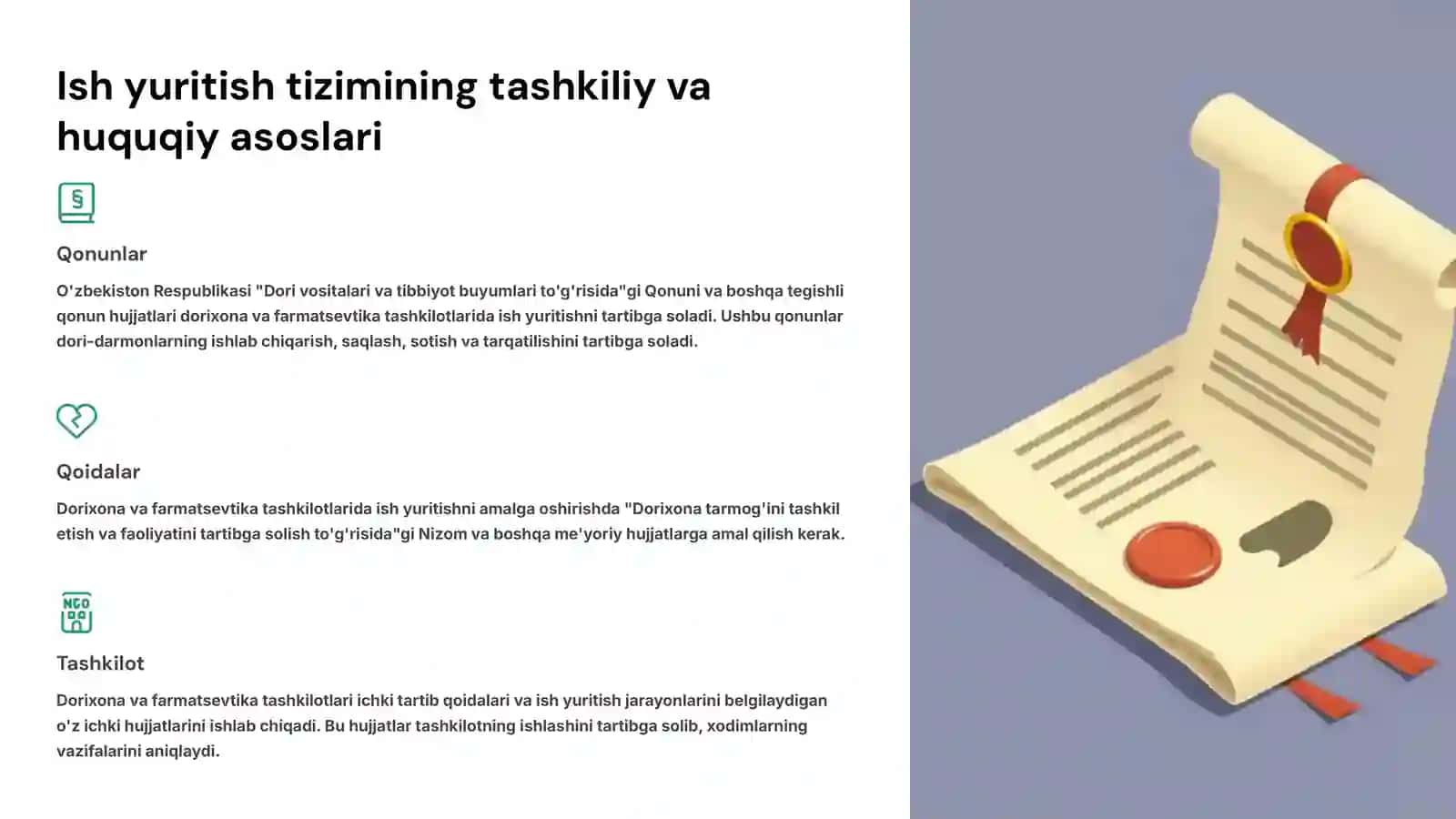 DORIXONA VA FARMATSEVTIK TASHKILOTLARI ISHINI TASHKIL ETISHDA ISH YURITISH JARAYONLARINING AHAMIYATI 4