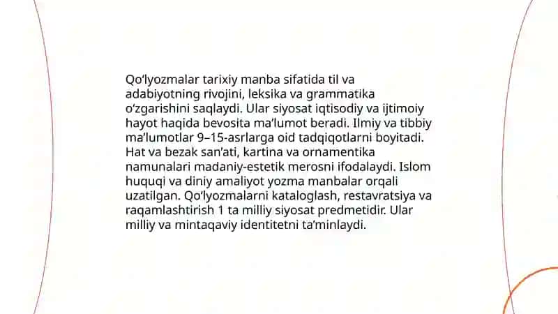 Sharq qo'lyozmalari va uning sivilizatsiya tarixidagi o'rni 4
