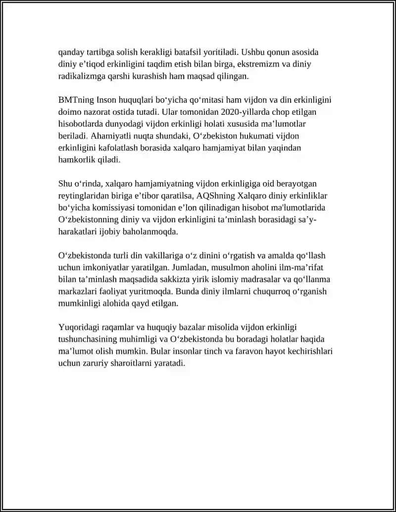 VIJDON VA E’TIQOD ERKINLIGINING TA'RIFI 4