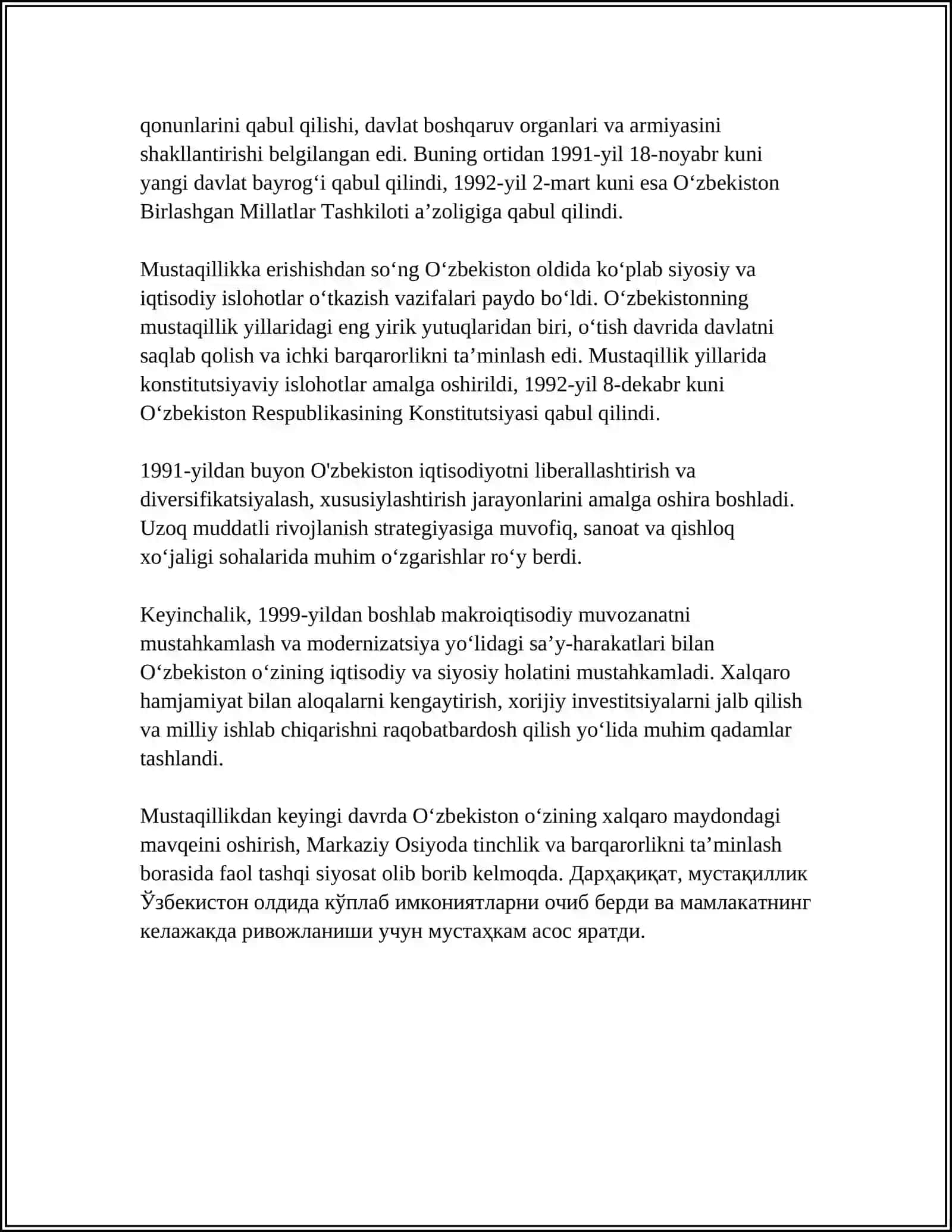 O‘zbekistonda Siyosiy islohotlaning boshlanishi 4