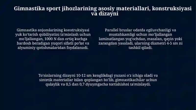 Gimnastika sport turlari jihozlari hamda buyumlari 4
