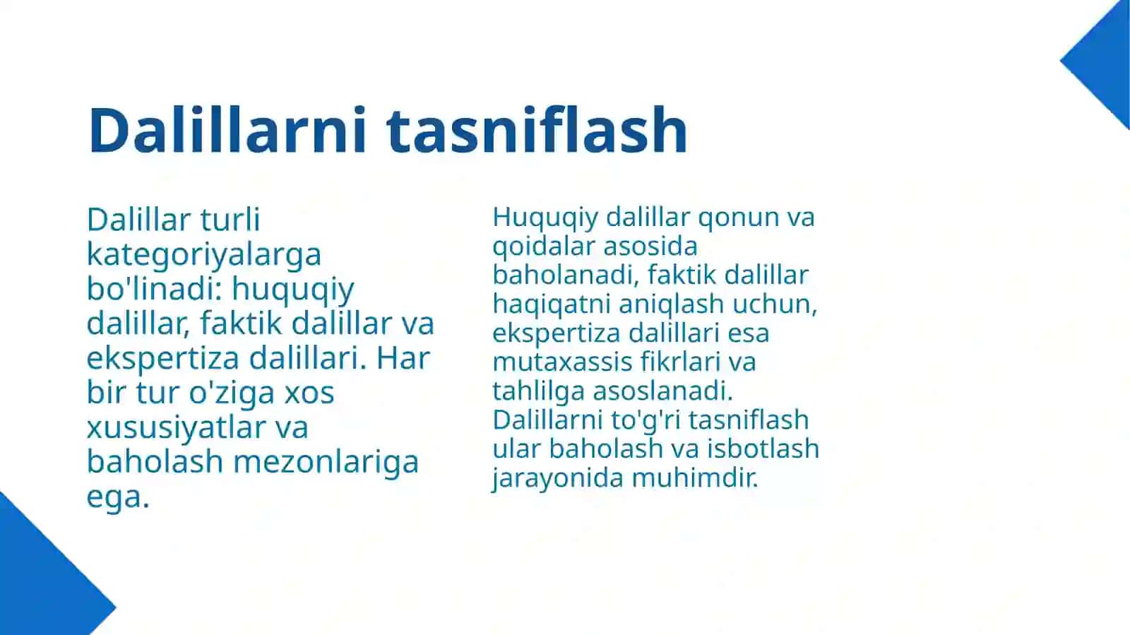 Fuqarolik protsessual huquqida dalillar va isbotlash. 4