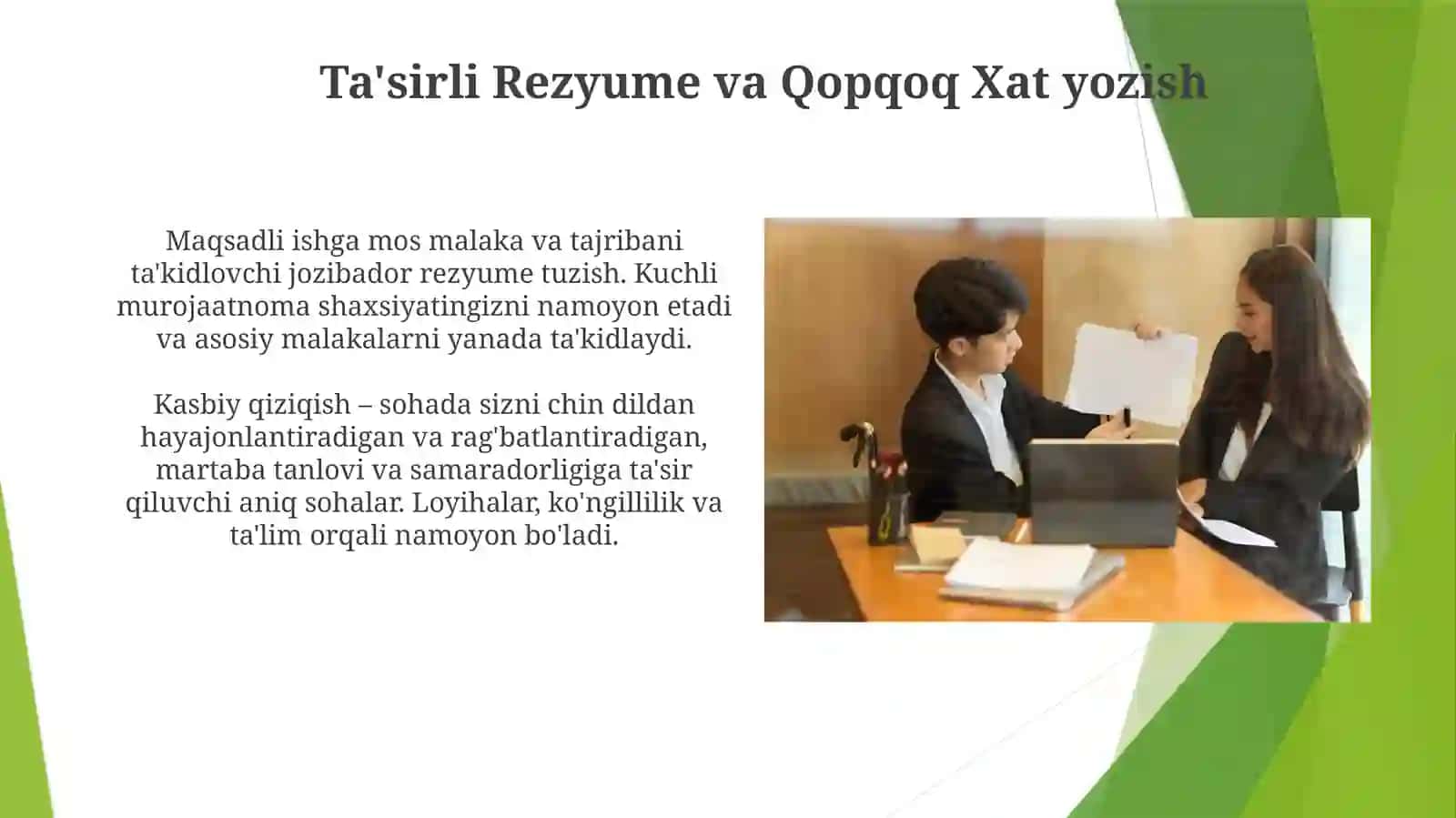 Kasbiy qiziqish, kasbiy moyillik. Kasblar klassifikatsiyasi 4