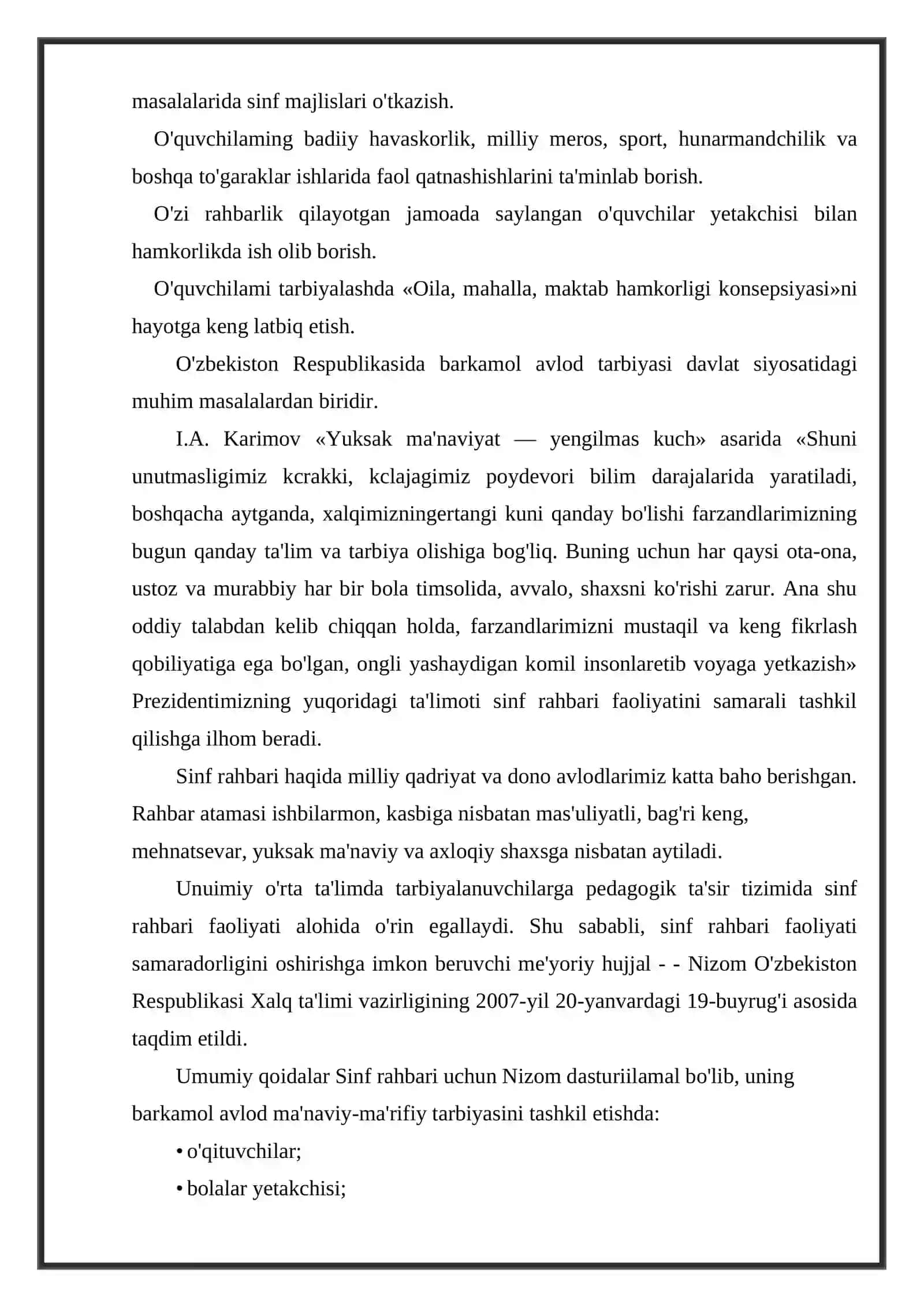 Sinf rahbarining namunaviy yillik ish rejasini tuzish metodikasi 4