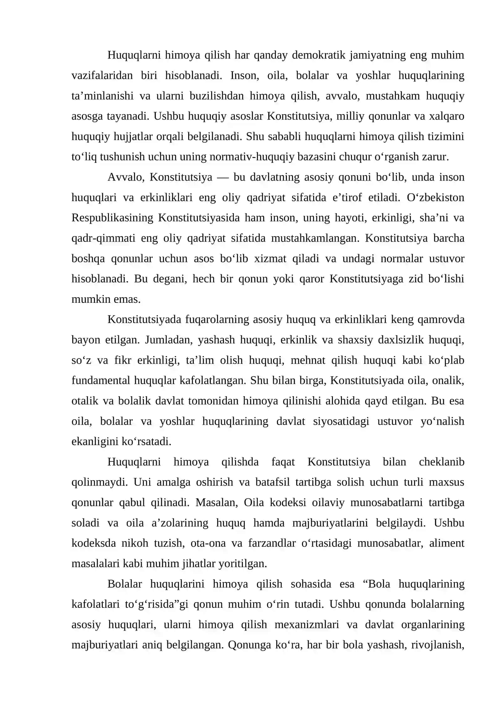 OILA, BOLALAR VA YOSHLAR HUQUQLARINING HIMOYASI 4