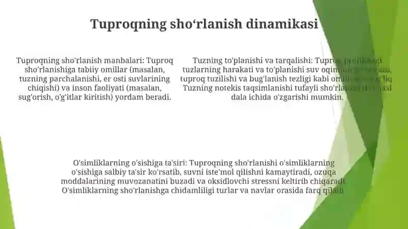 Tuproqlarning Va Sizot Suvlarining ShoʻRlanishi 4