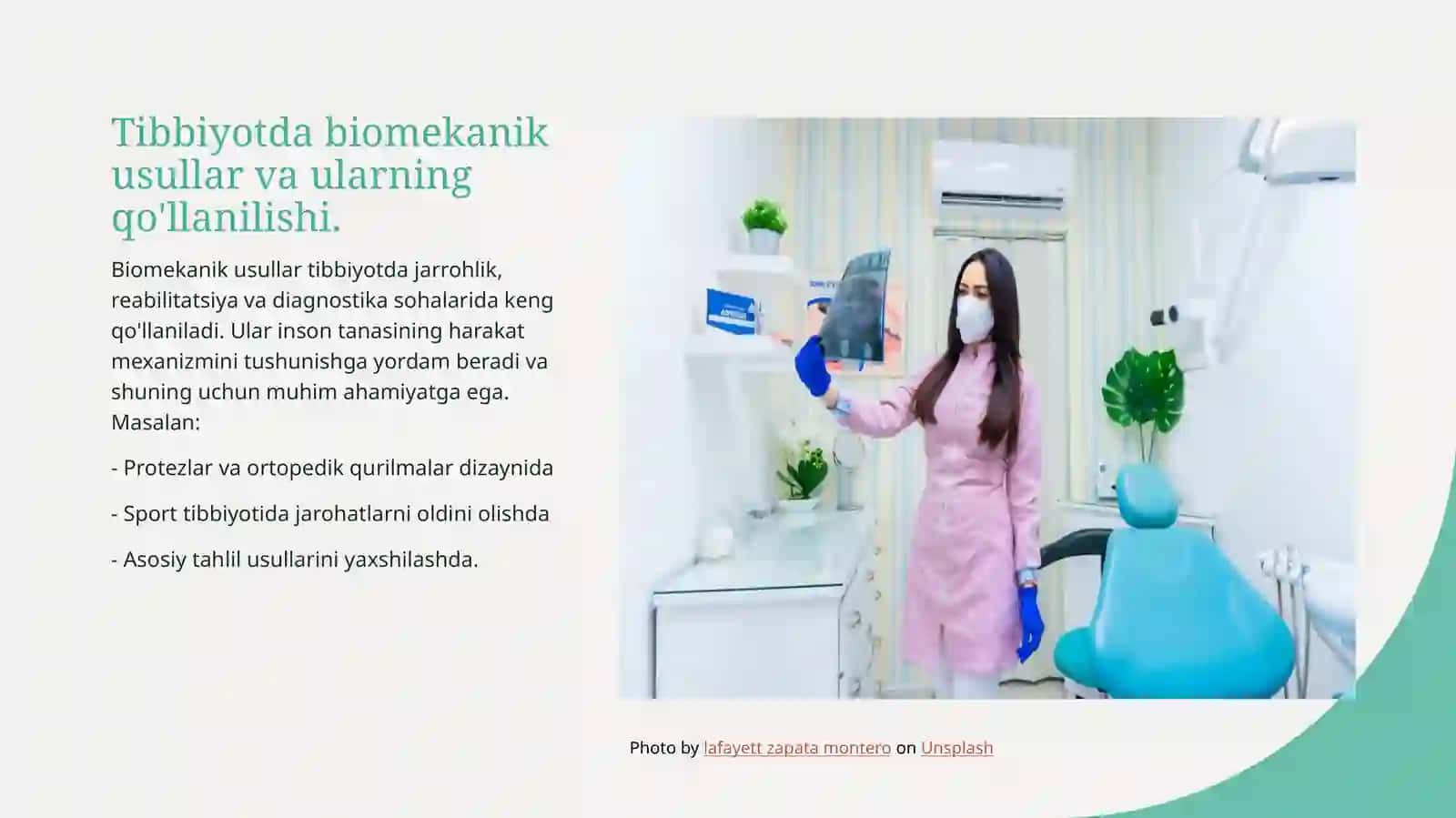 Biomexanikani tibbiyot texnikalarini loyhalashdagi roʻlini oʻrganish 4