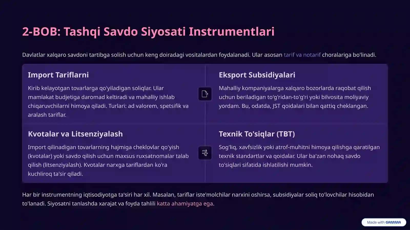 Tashqi Savdo Siyosati: Nazariya, Mexanizmlar va Amaliyot 4