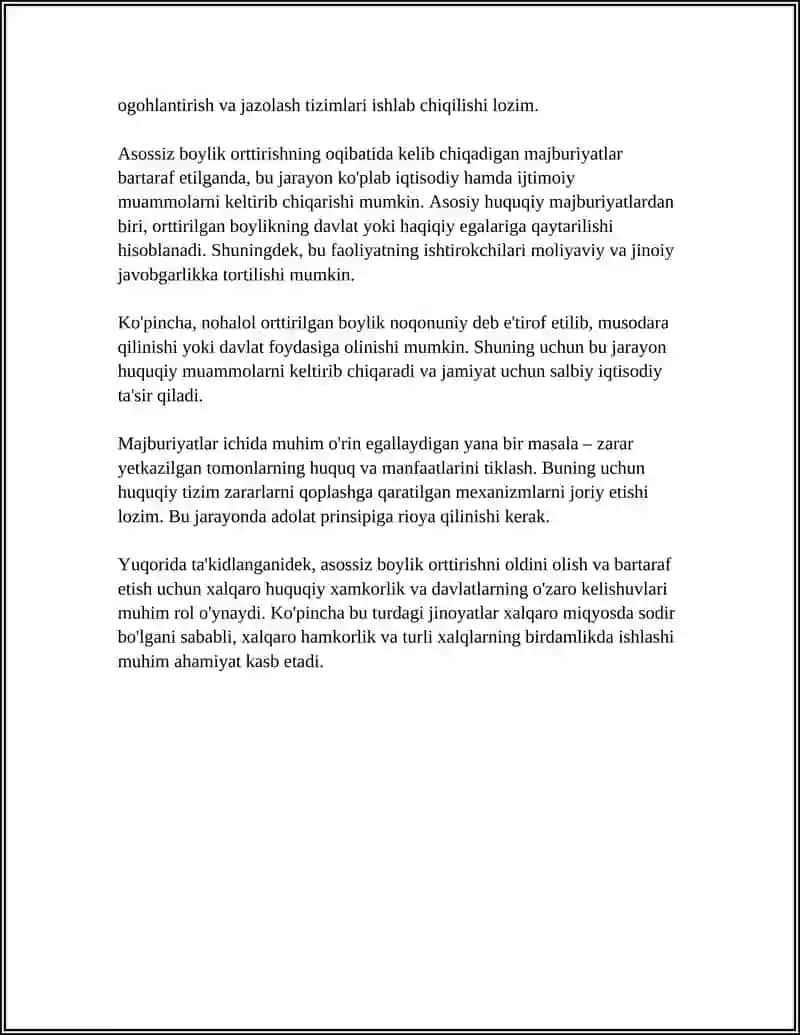 ASOSSIZ BOYLIK ORTTIRISH OQIBATIDA KELIB CHIQADIGAN MAJBURIYATLAR 4