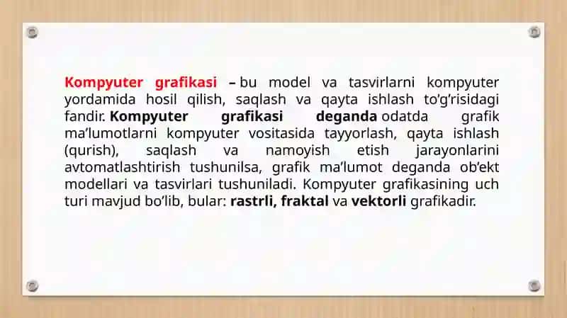 Kompyuter grafikasi va dizayn texnologiyalari: marketing taqdimotlarda samaradorlik 4