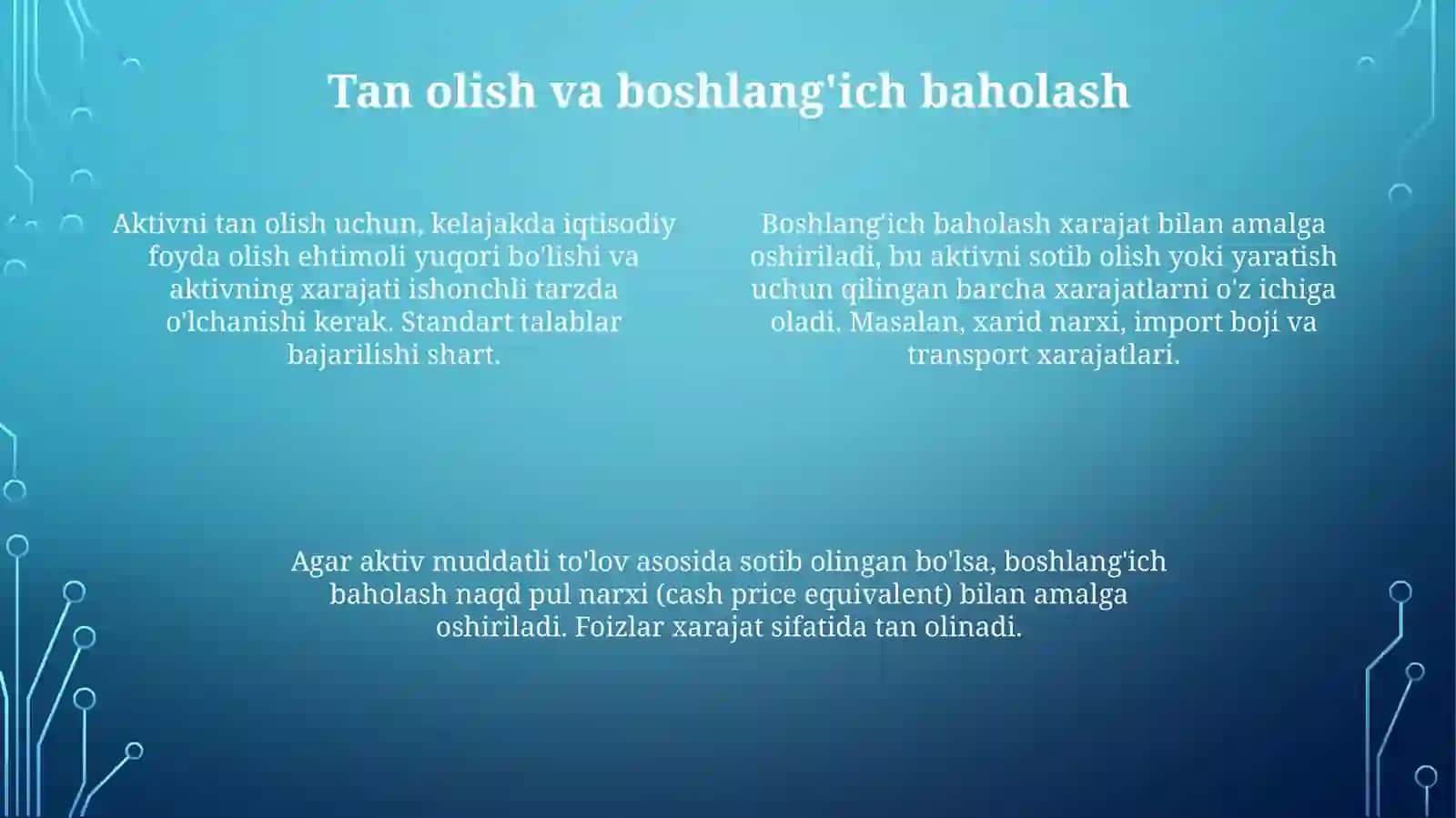 Uzoq muddatli aktivlarni hisobga olish asoslari 4
