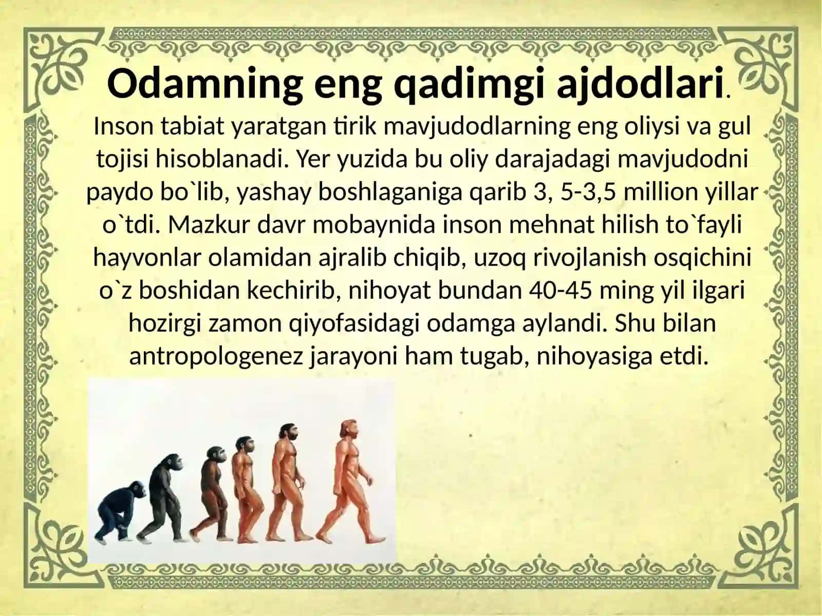 Zamonaviy odamning paydoboʻlishiva rivojlanishi 4