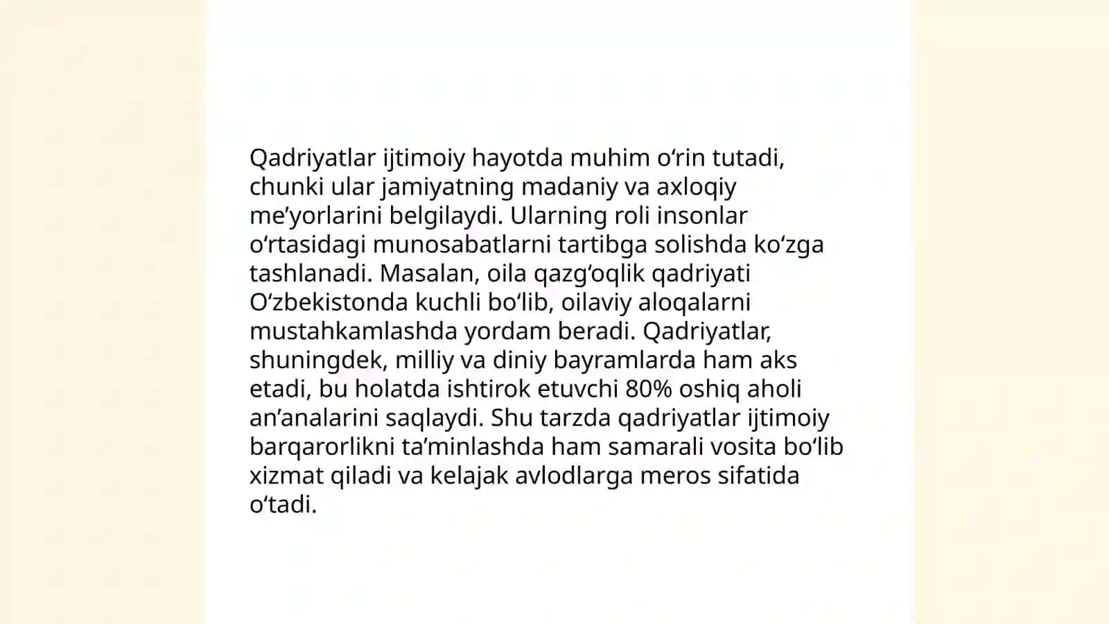 Bebaho qadriyatlar 4