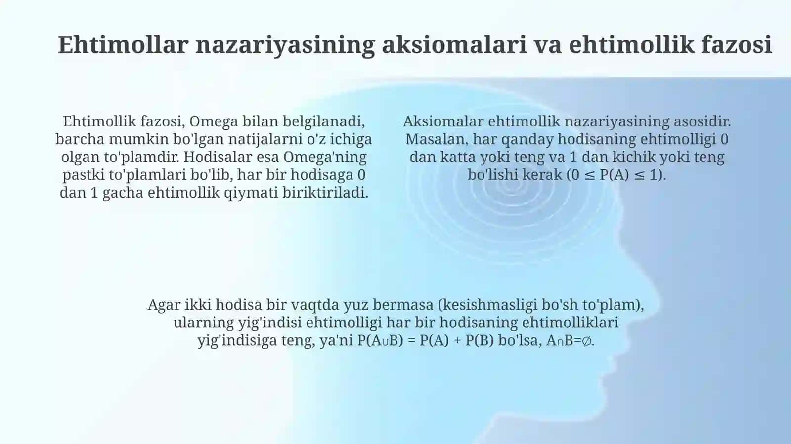 Ehtimollar nazariyasi predmeti. Qisqacha tarixiy ma’lumotlar 4