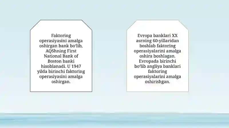 Banklarda faktoring operatsiyalari va ularning hisobi 4