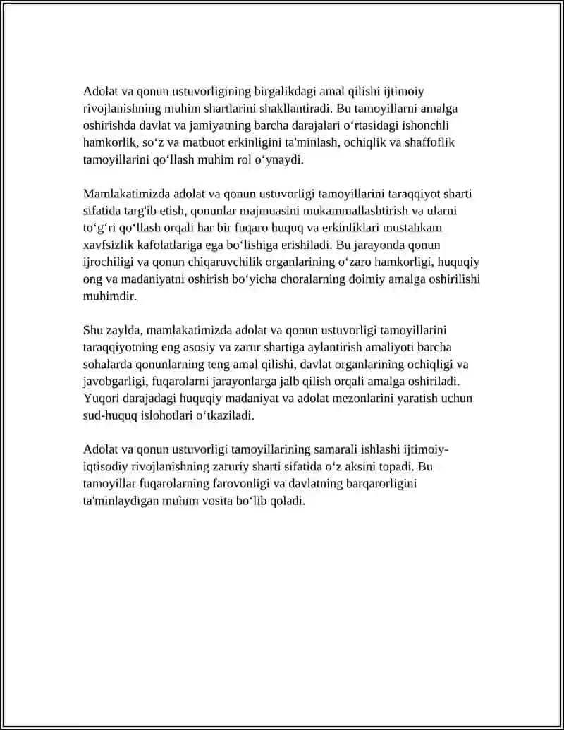 Adolat va Qonun Ustuvorligi Tamoyillari 4