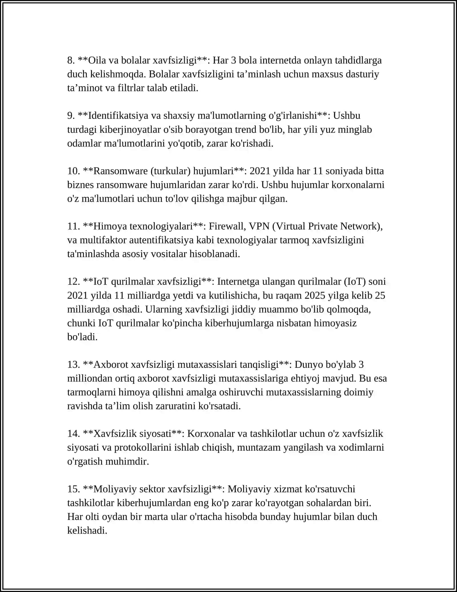 TARMOQ TEXNALOGIYALARI. TARMOQ OPERATSION TIZIMIDA ISHLASH 4