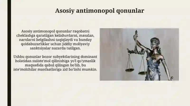 Antimonopol qonunchilik va ularning amalqilishi 4