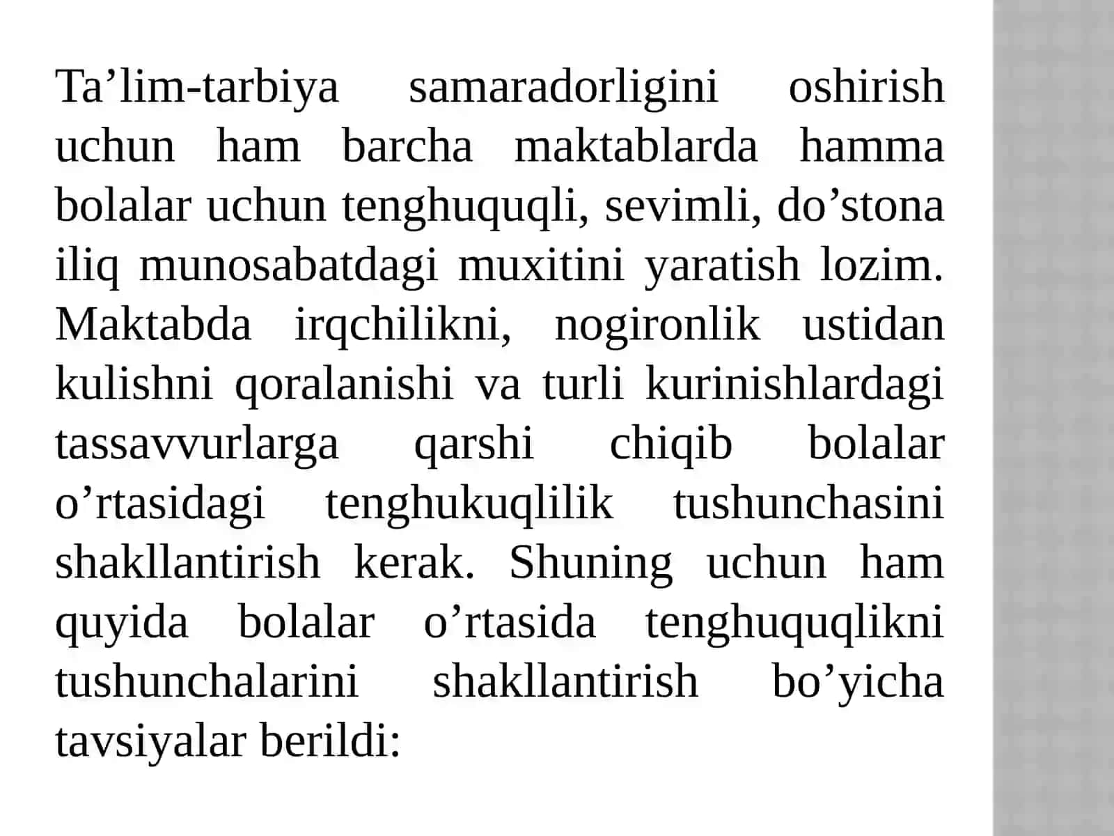 SINF VA GURUXLARDA INKLYUZIV TA’LIM TUSHUNCHASINI RIVOJLANTIRISH 4