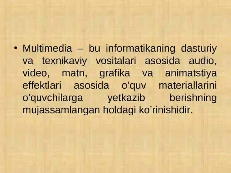 Kompyuterda multimediyani modellashtirish usullari 4