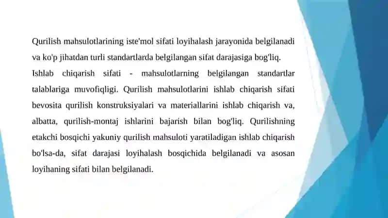 Qurilish mahsulotlarining sifati 4