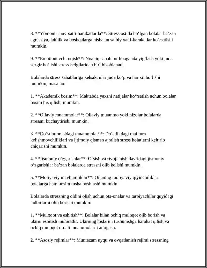 BOLALARDA STRESSNI OLDINI OLISH MAVZUSI 4