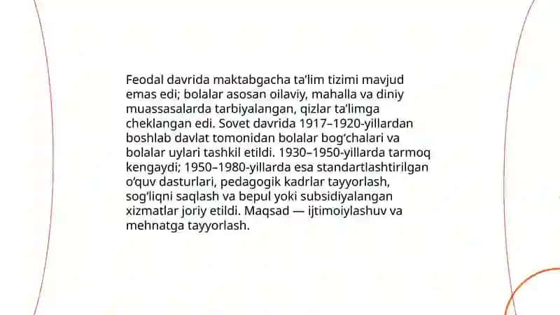 Maktabgacha taʼlimning vujudga kelishi va rivojlanishi jarayoni 4